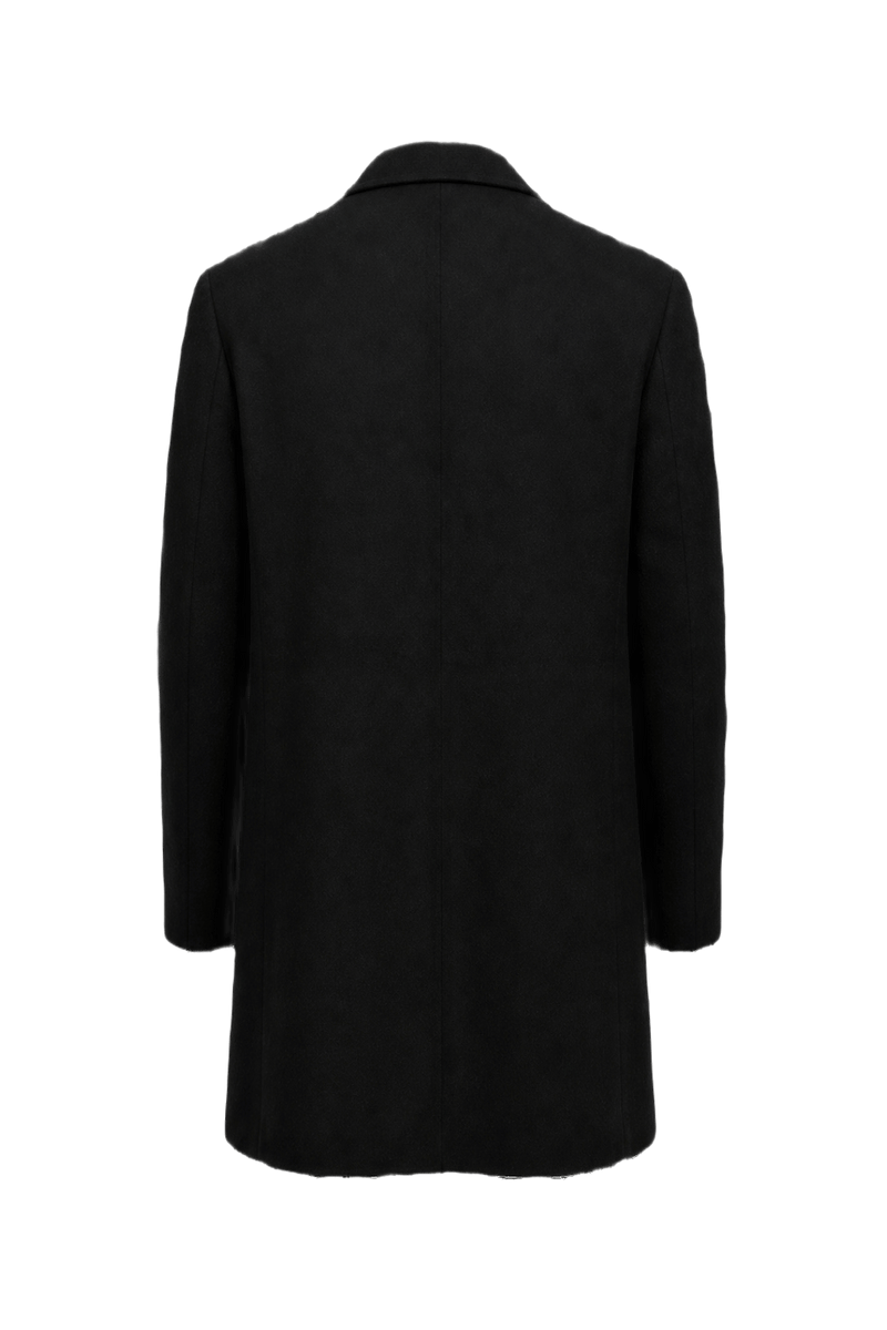 1980s Black Wool Coat - Back View