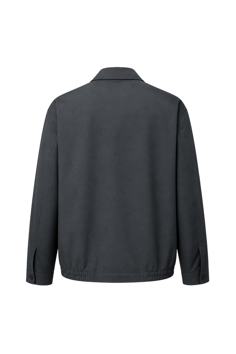 1980s Black Cotton Blend Jacket - Back View
