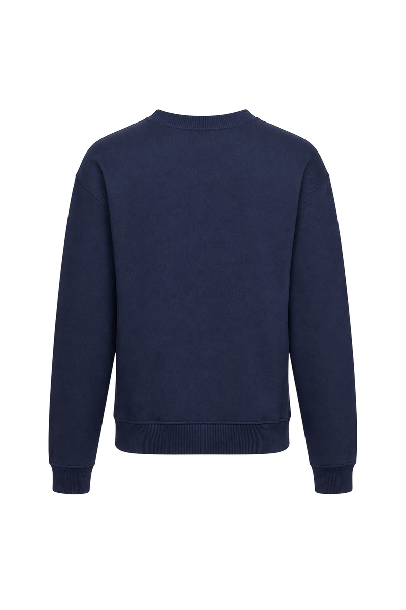 1990s Navy Blue Cotton Sweater - Back View