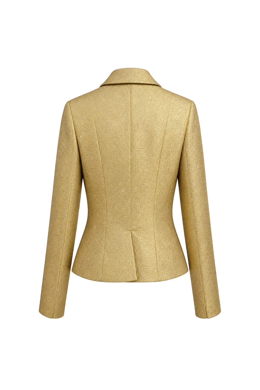 1980s Metallic Gold Brocade Blazer - Back View