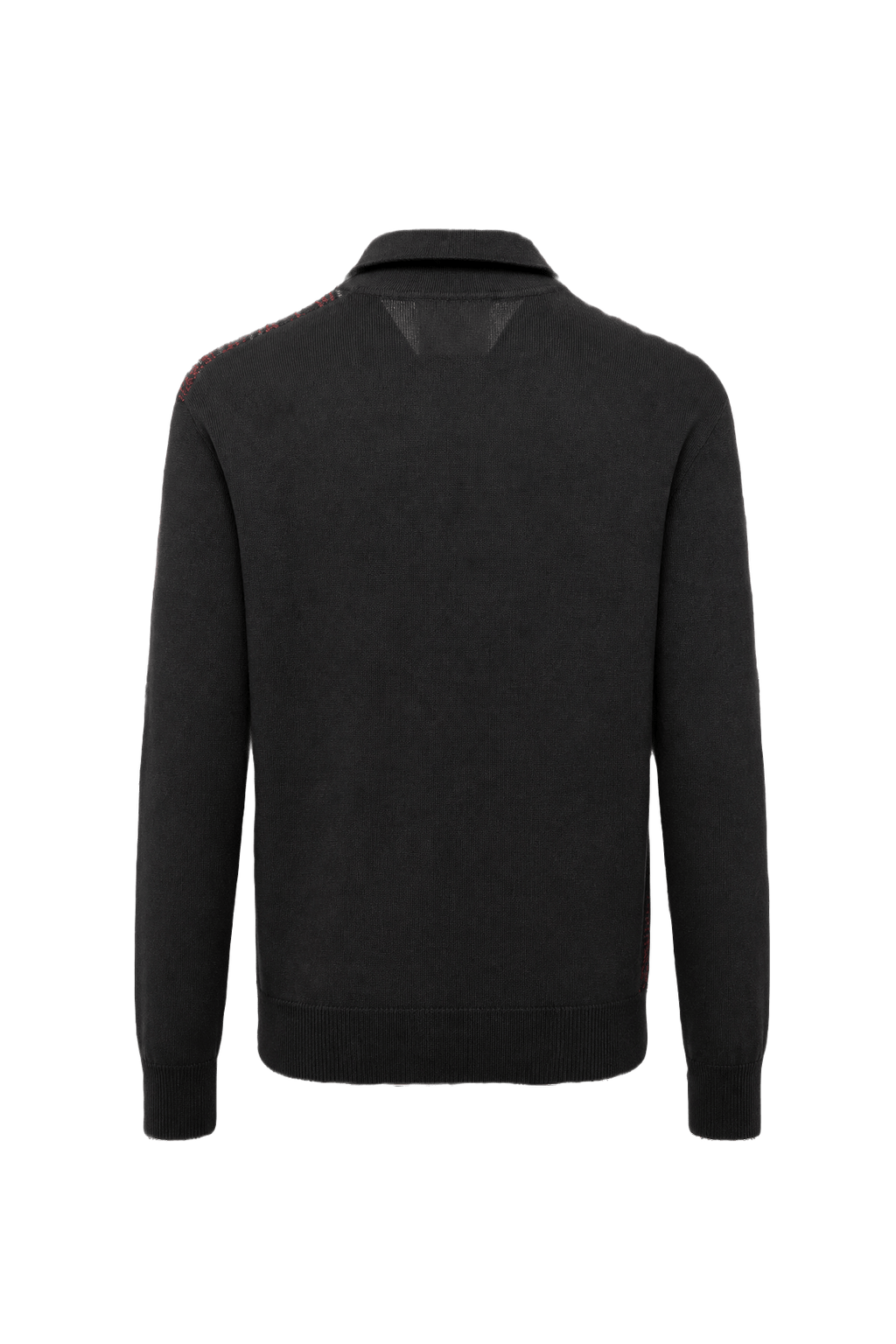 1990s Black Red Wool Blend Sweater - Back View