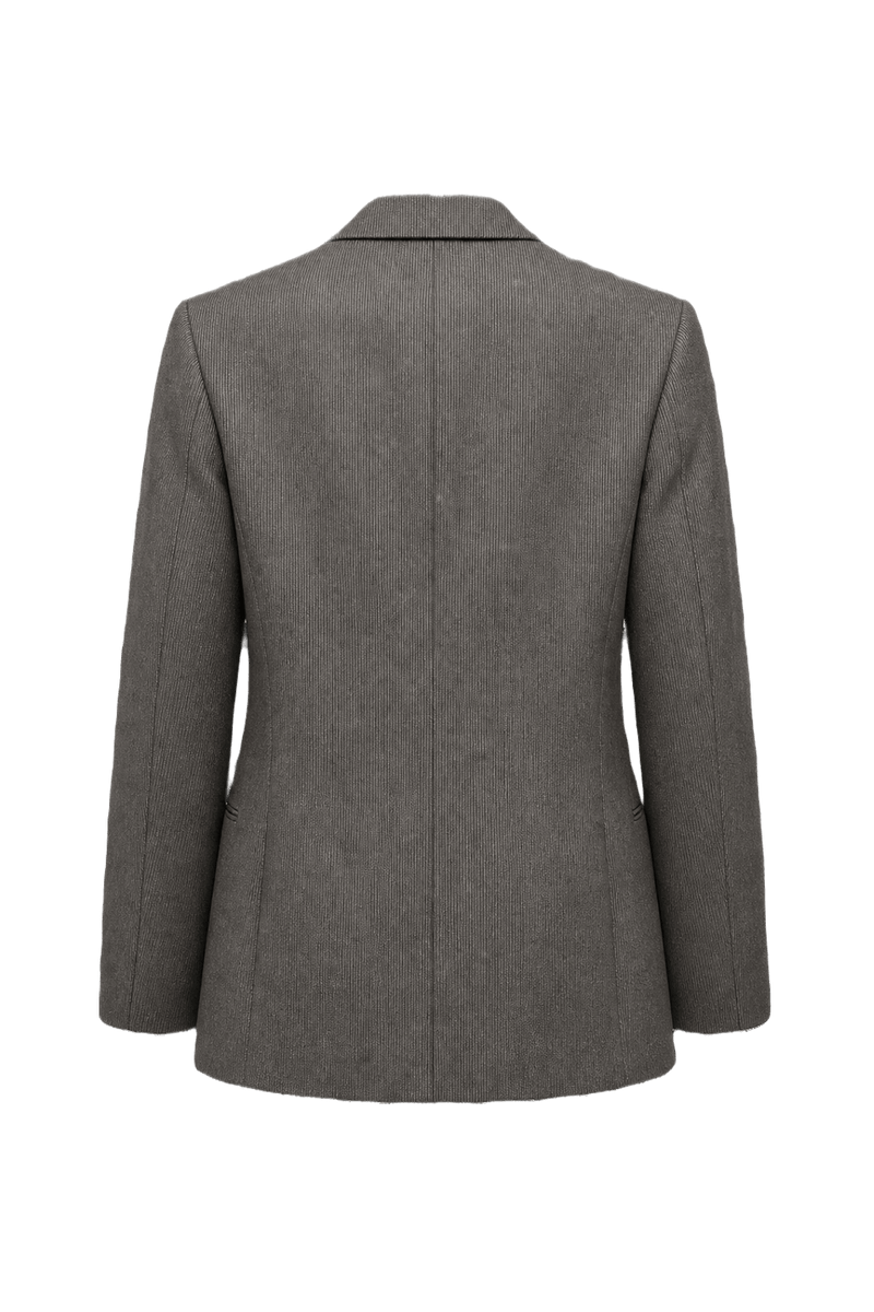 1990s Charcoal Grey Wool Blazer - Back View