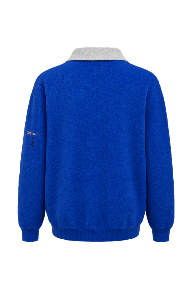 1990s Blue Fleece Sweater - Back View