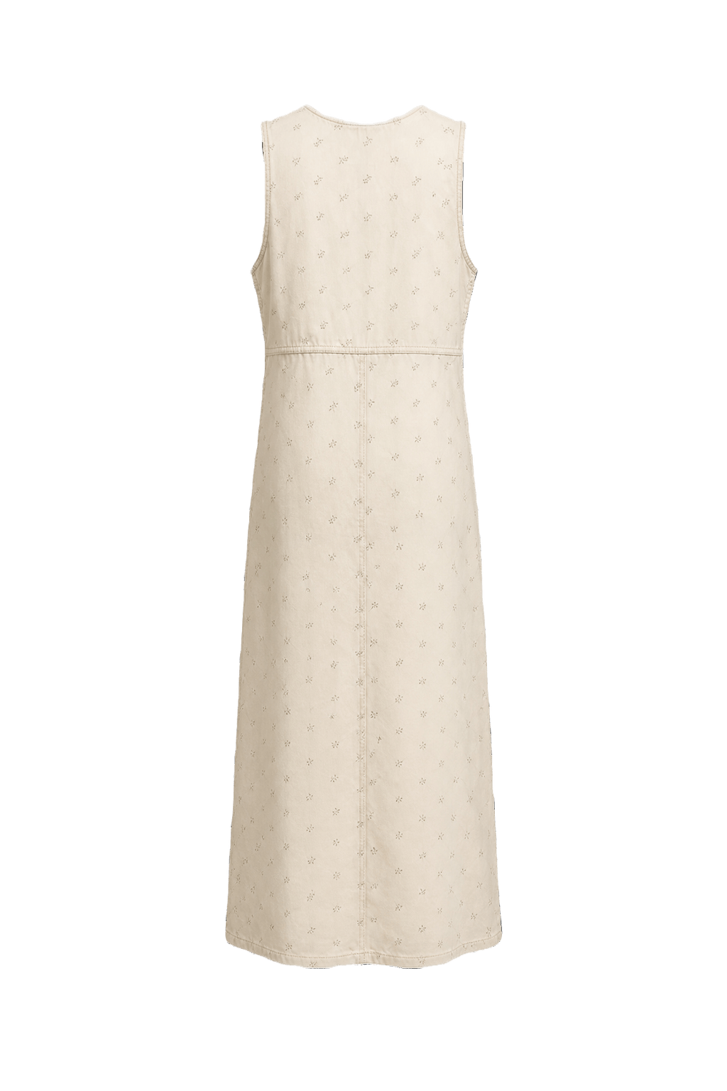 1980s Cream Cotton Blend Maxi Dress - Back View