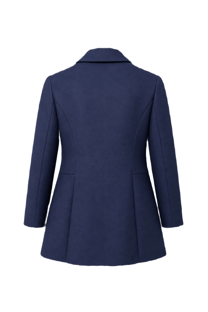 1960s Navy Blue Wool Coat - Back View