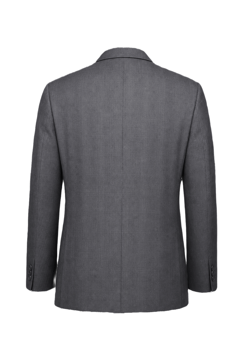 1980s Charcoal Grey Wool Blazer - Back View