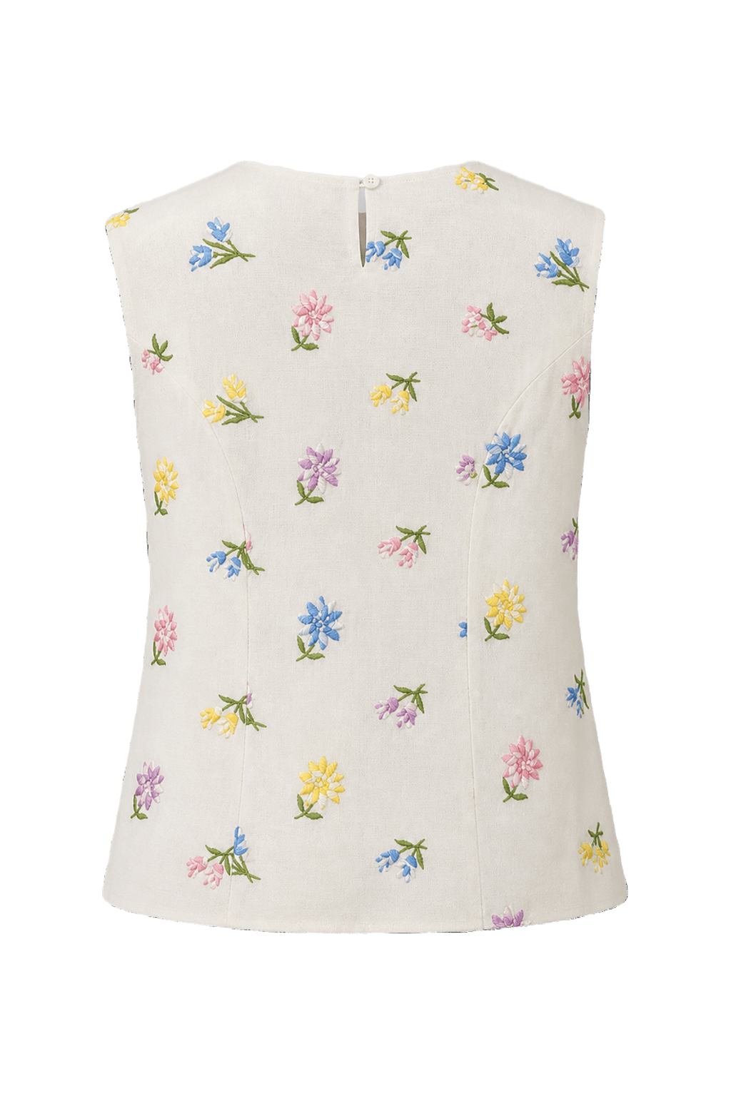 1950s Cream Cotton Blend Blouse - Back View