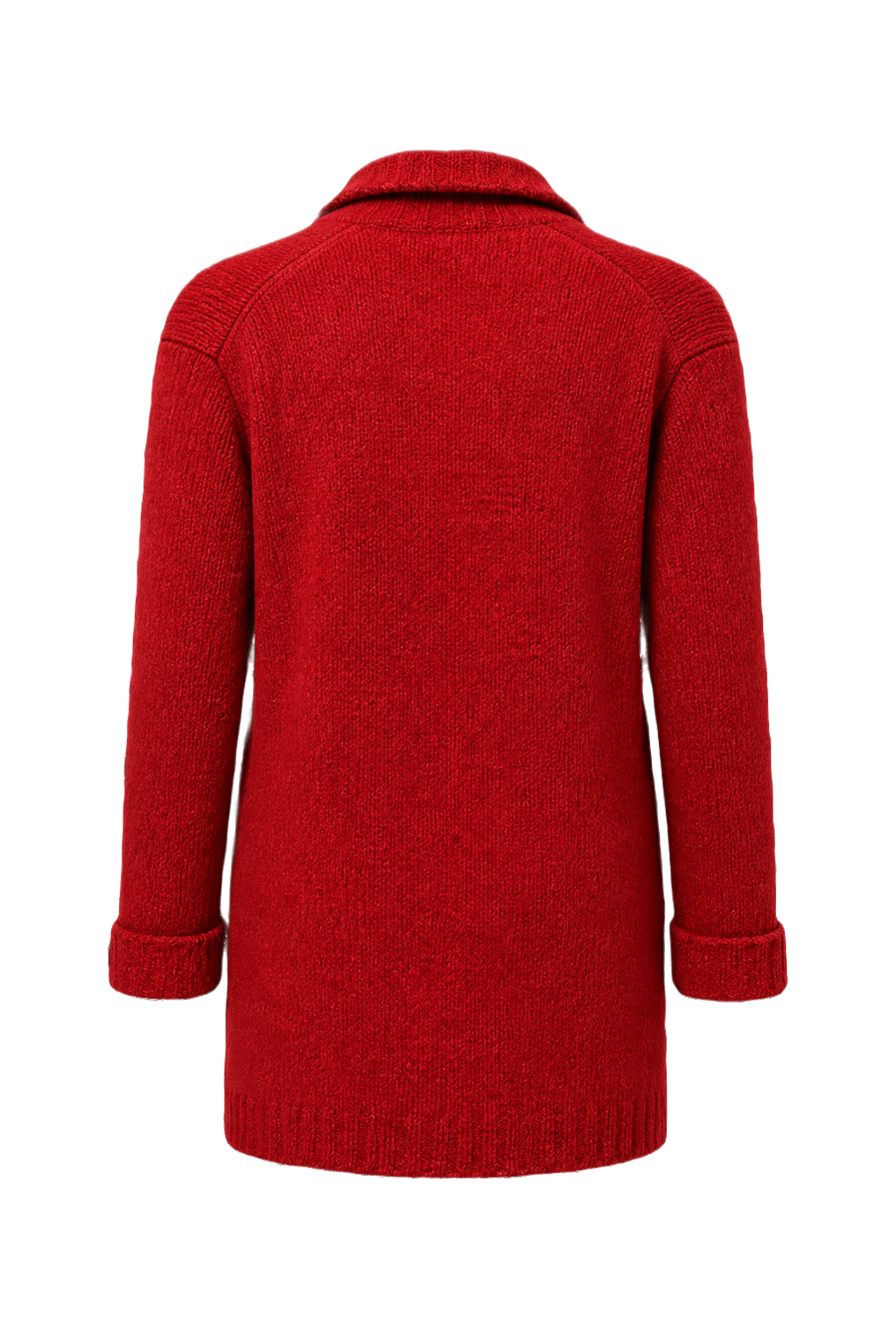 1990s Red Cotton Cardigan - Back View