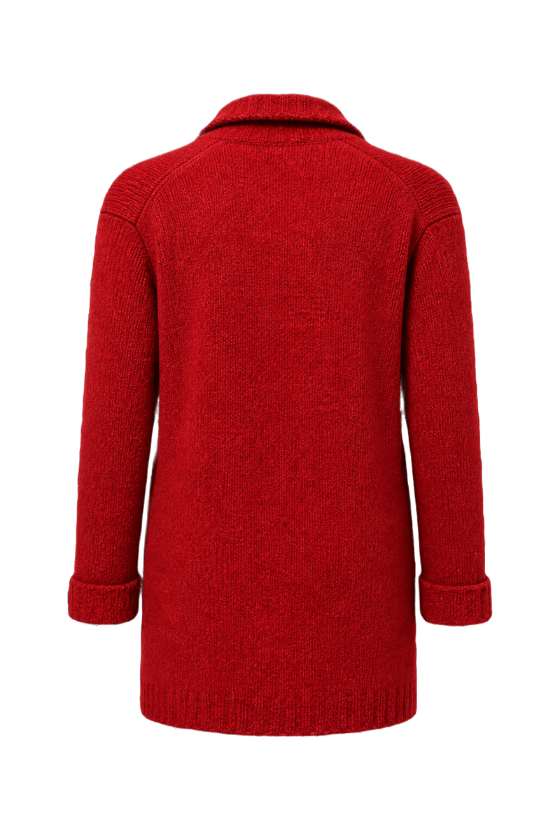 1990s Red Cotton Cardigan - Back View