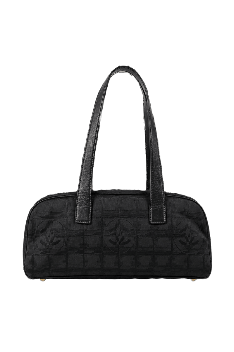 1980s Black Leather Handbag - Back View