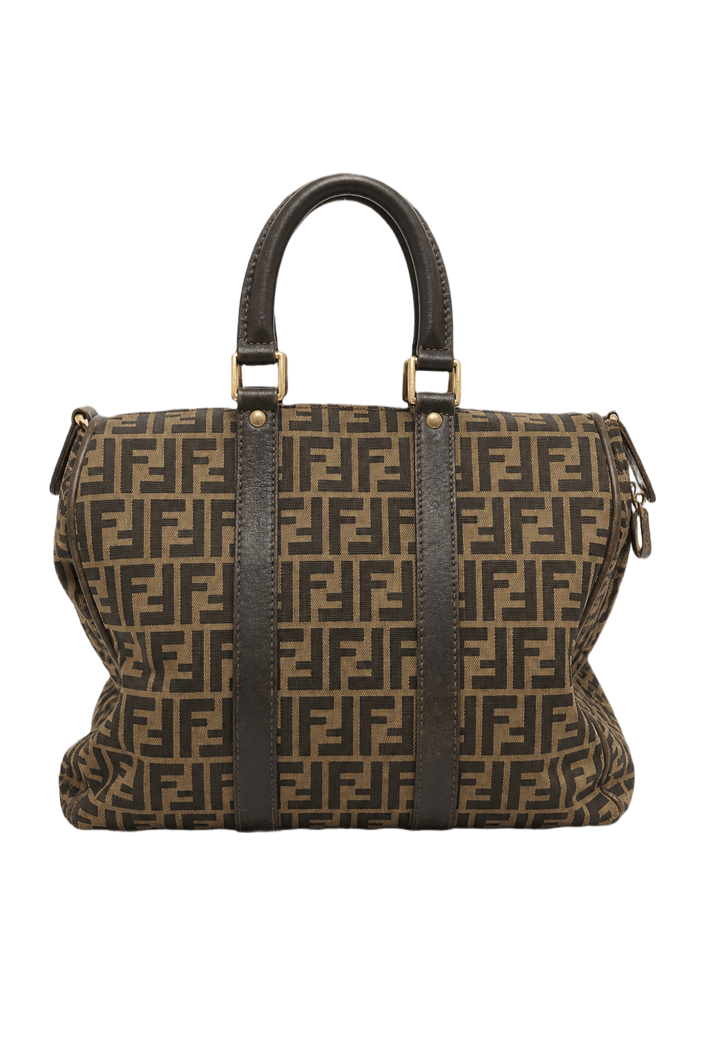 1980s Brown Canvas Handbag - Back View