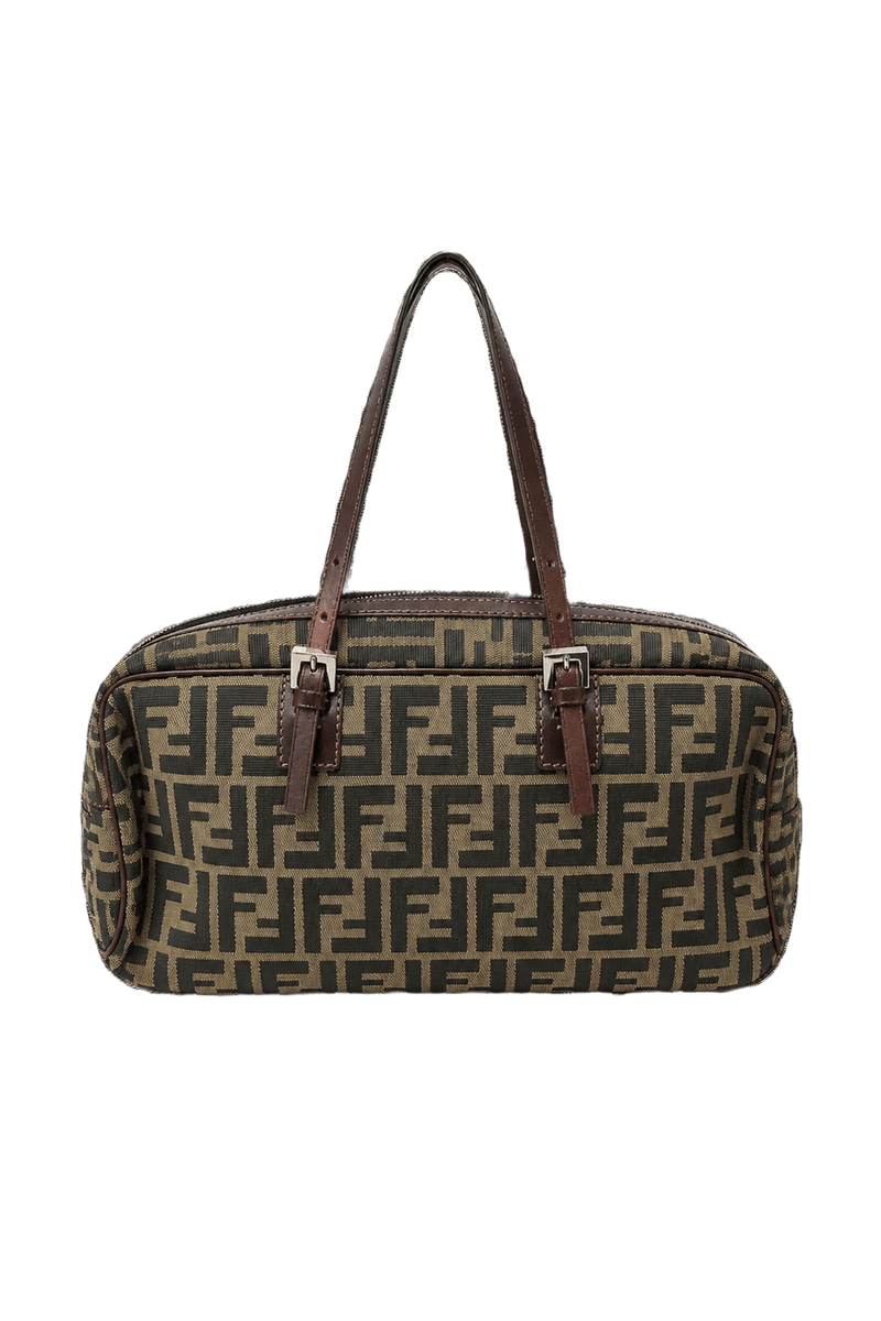 1980s Beige Canvas Handbag - Back View