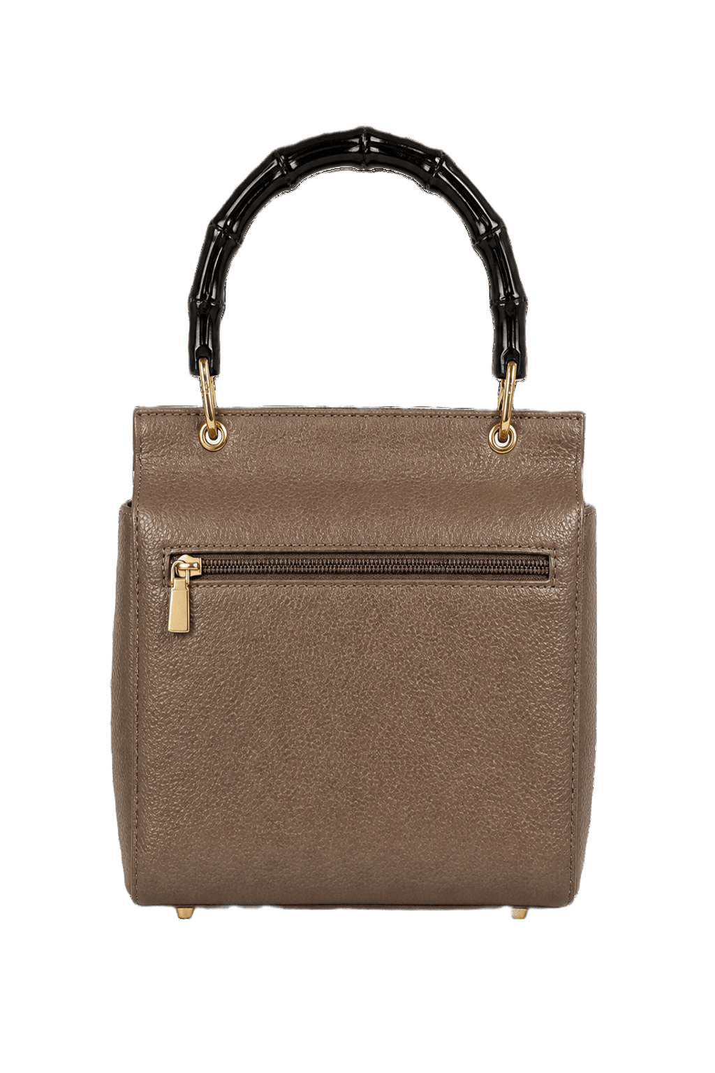 1980s Brown Leather Handbag - Back View