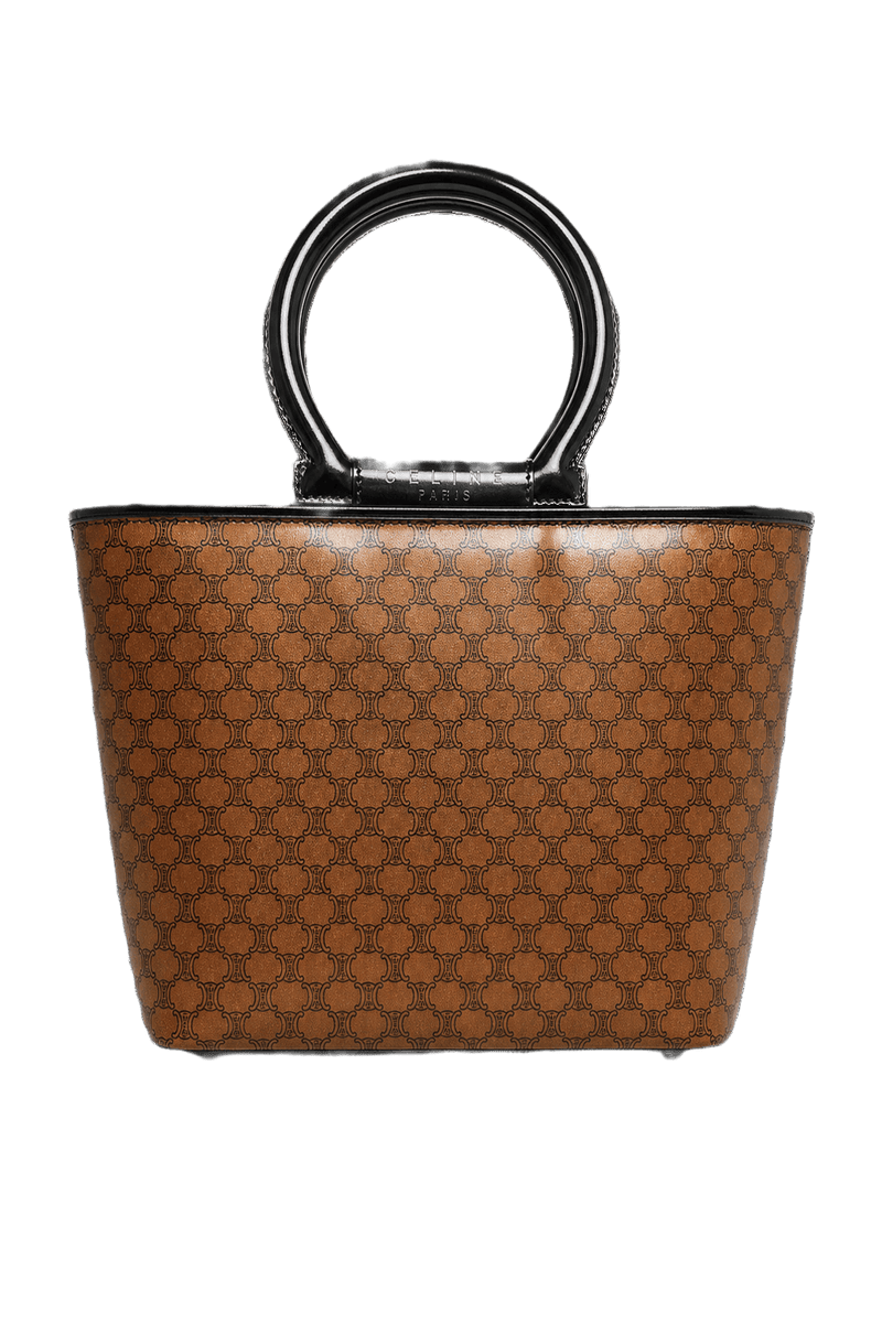 1980s Brown Canvas Handbag - Back View