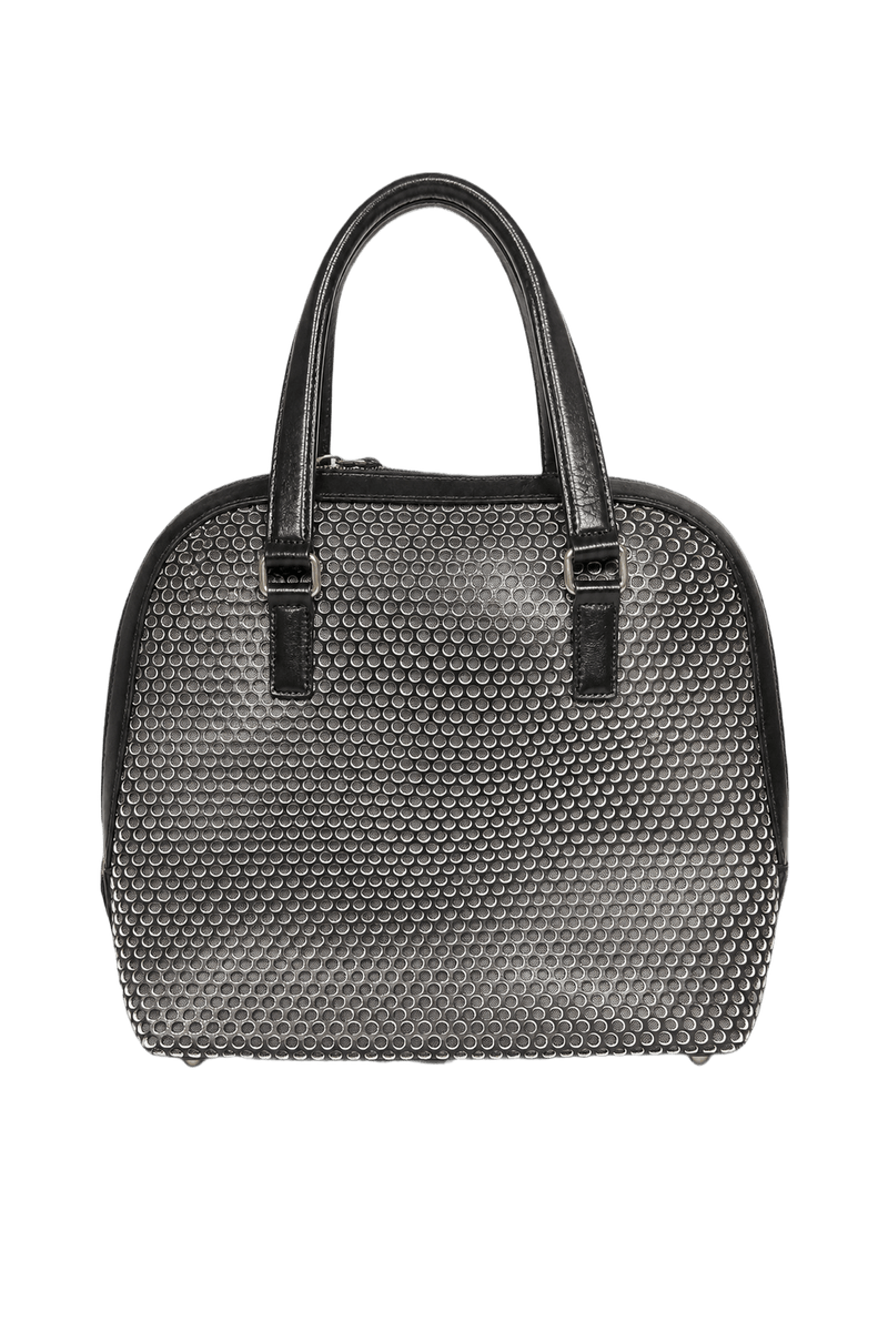 1980s Black Leather Handbag - Back View