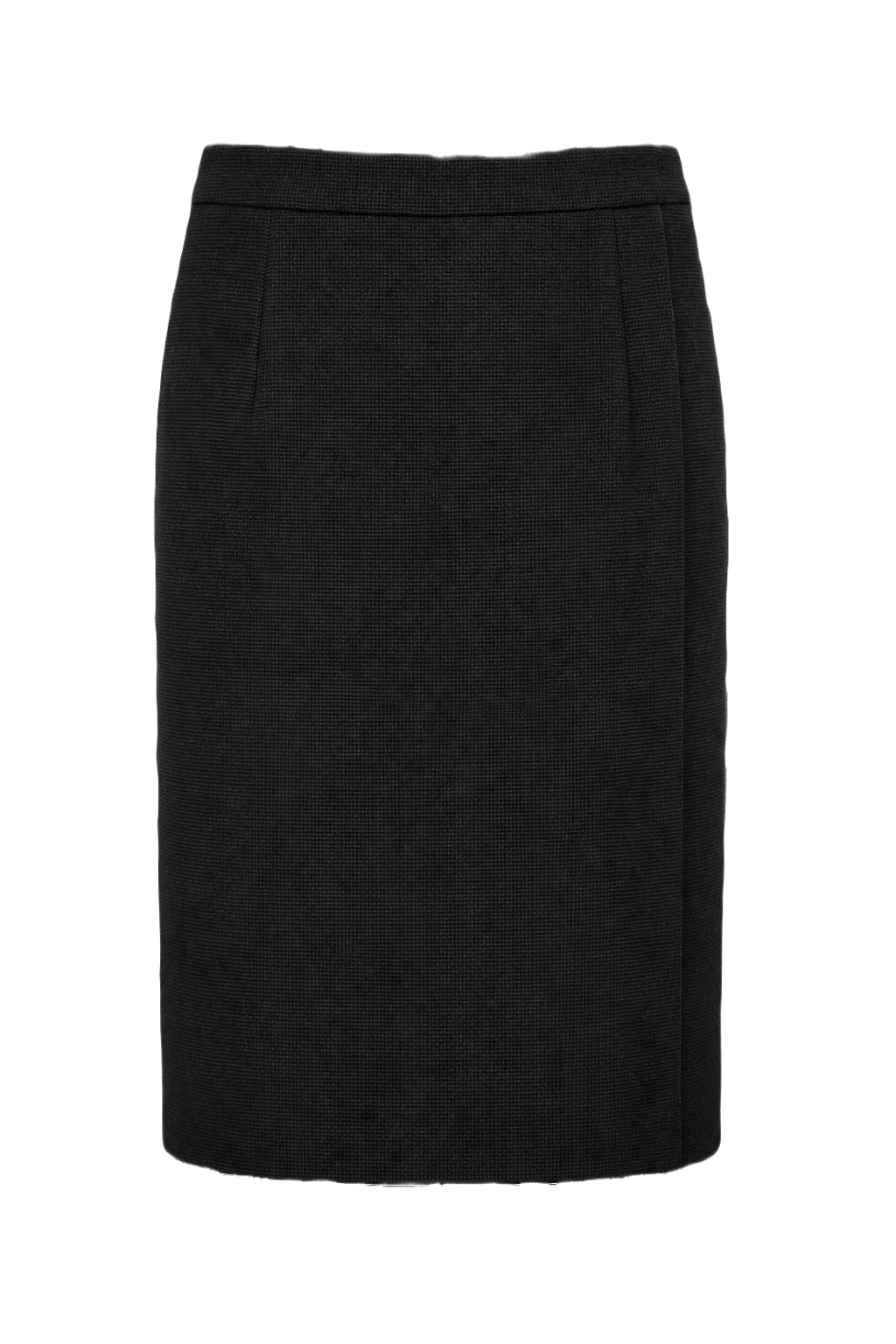 1980s Black Wool Skirt - Back View