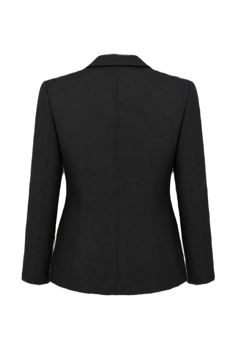 1980s Black Wool Blazer - Back View