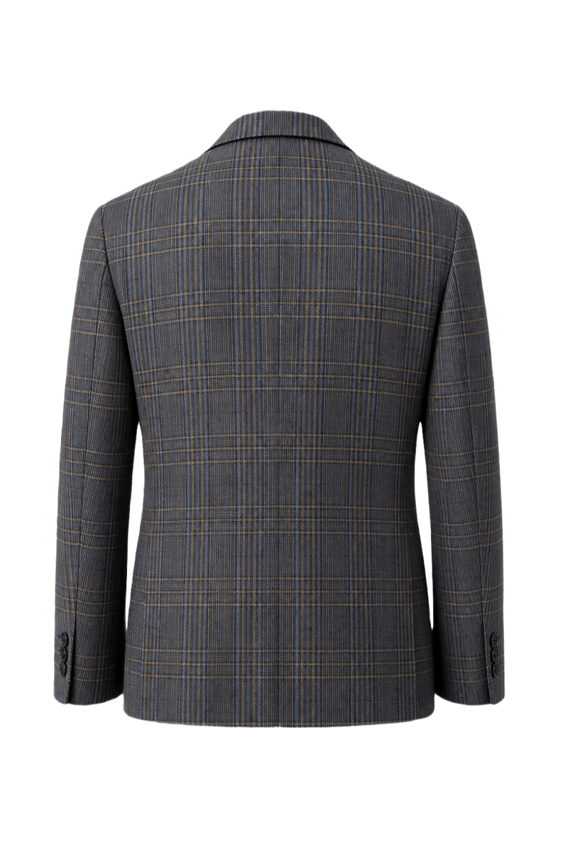 1980s Multi Color Wool Blazer - Back View