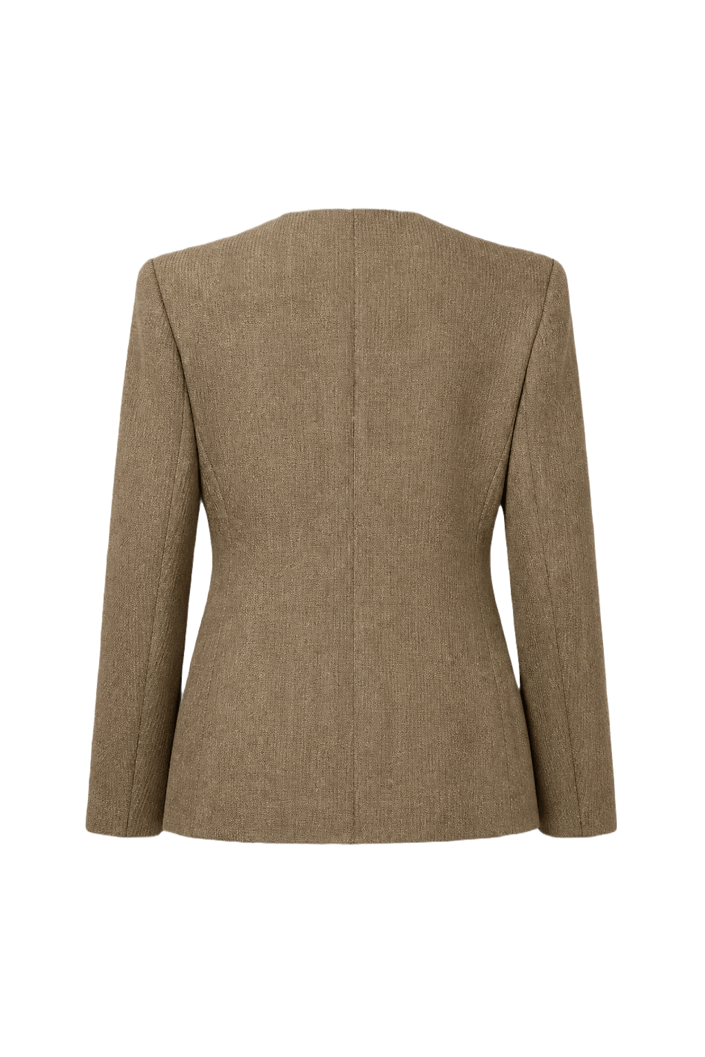 1980s Beige Wool Blazer - Back View