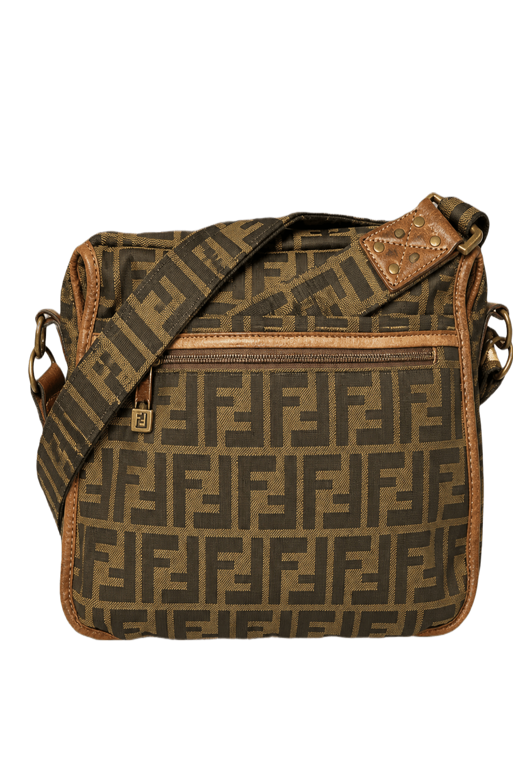 1980s Brown Canvas Shoulder Bag - Back View