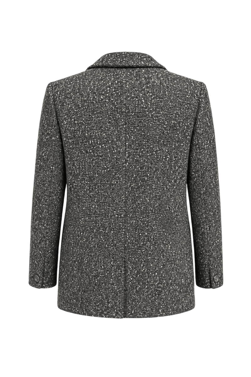 1990s Gray Tweed Blazer - Back View