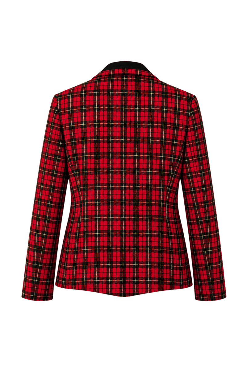 1980s Red Wool Blend Blazer - Back View