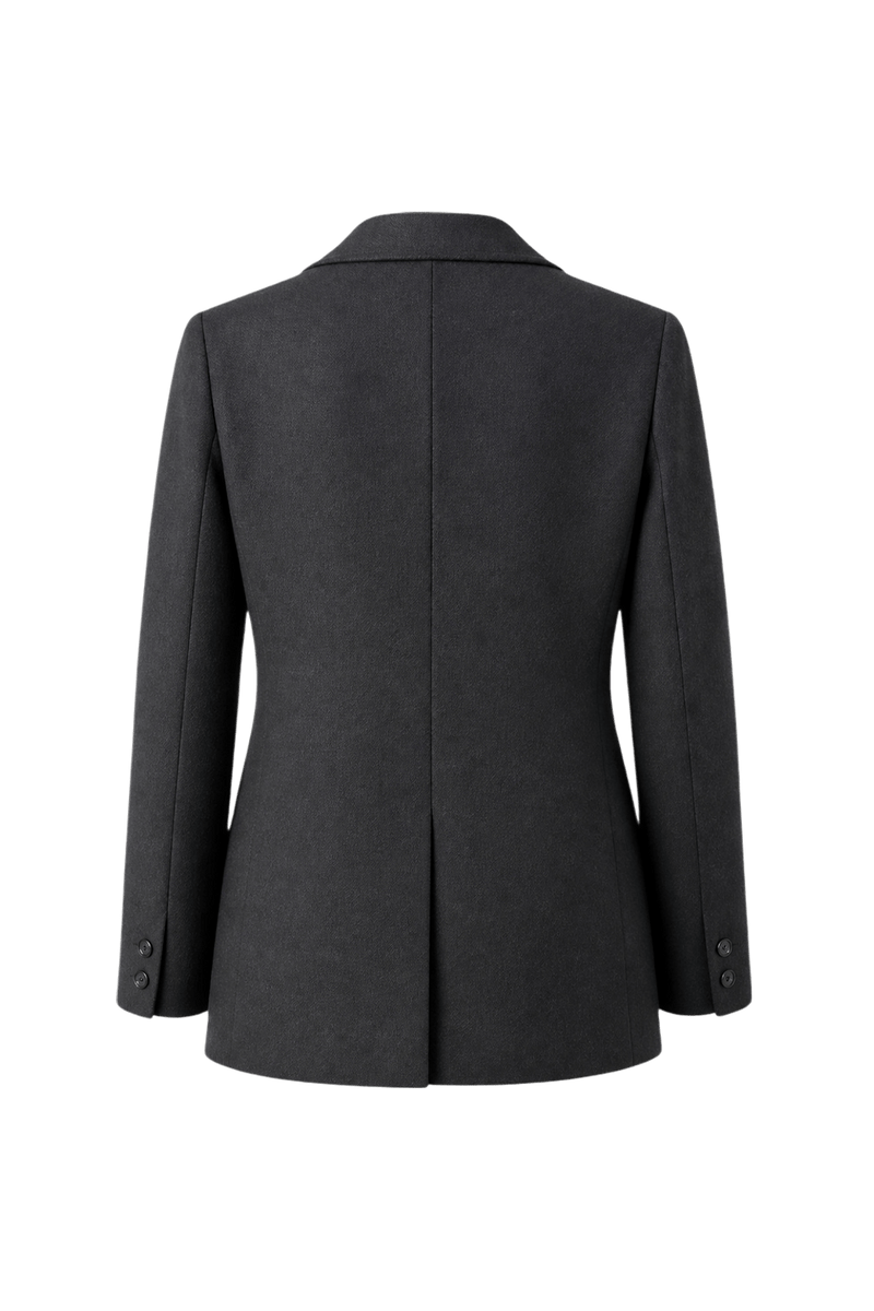 1990s Black Wool Blazer - Back View