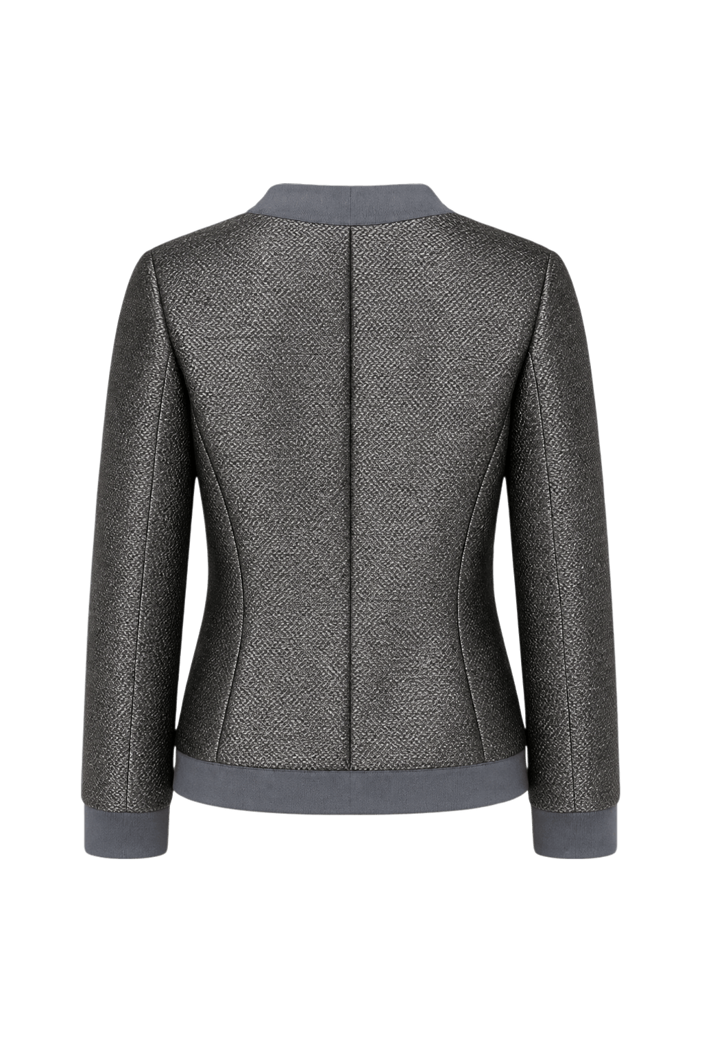 1990s Charcoal Grey Synthetic Blazer - Back View