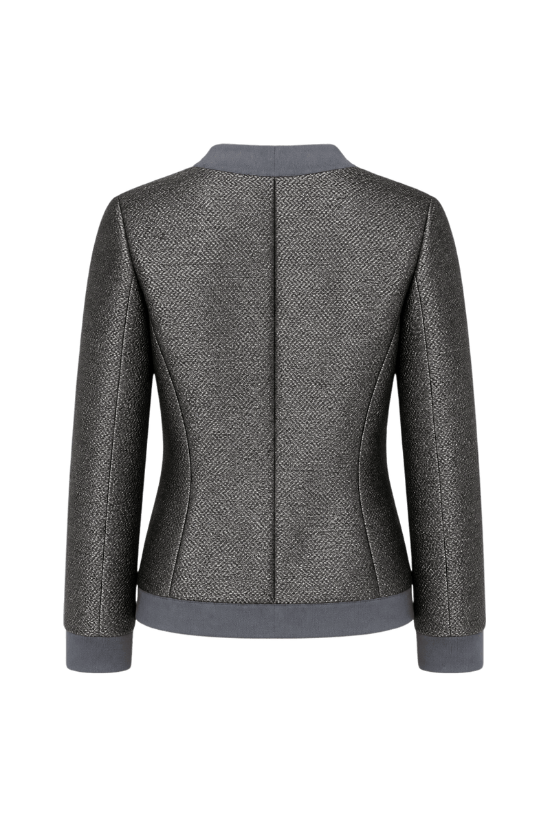 1990s Charcoal Grey Synthetic Blazer - Back View