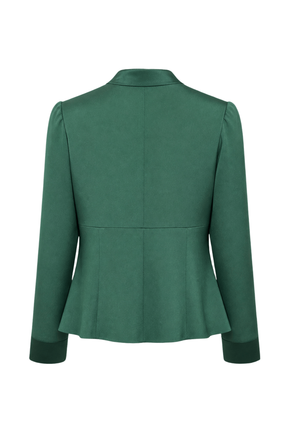 1980s Emerald Green Silk Jacket - Back View