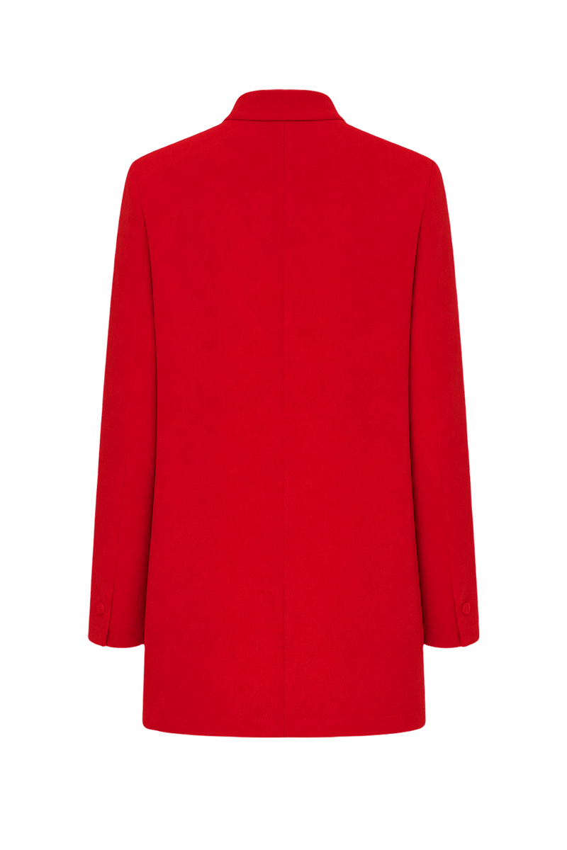 1990s Red Synthetic Blend Jacket - Back View