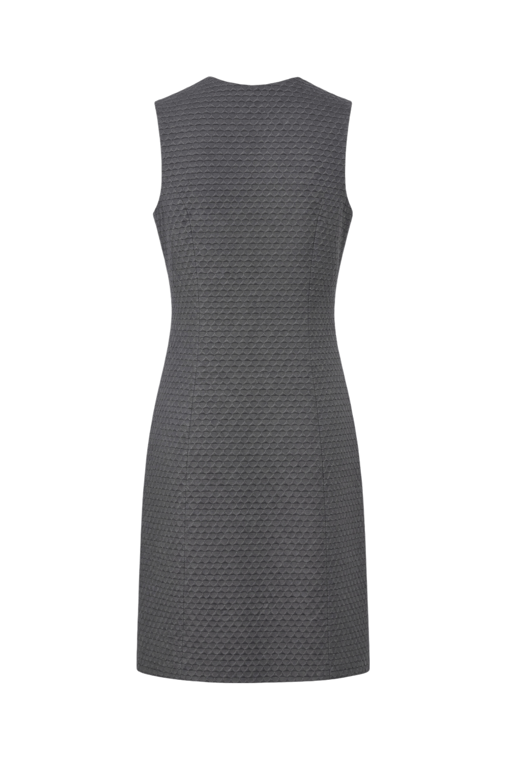 1960s Grey Synthetic Blend Dress - Back View