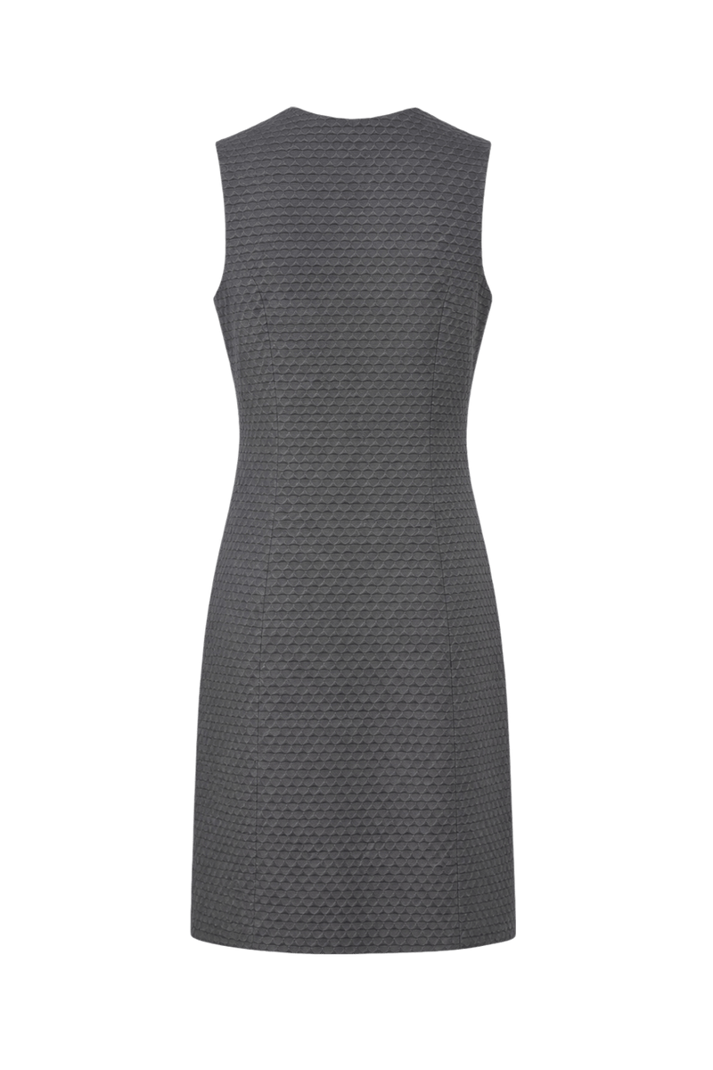 1960s Grey Synthetic Blend Dress - Back View