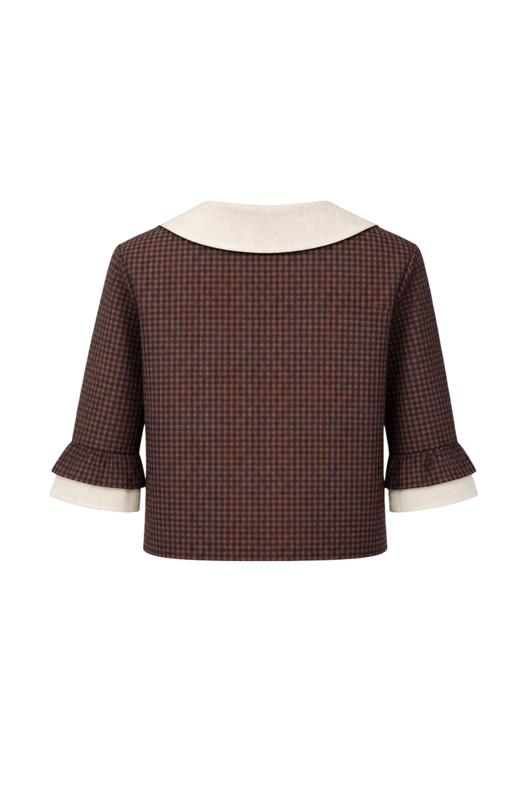 1960s Brown Cotton Blouse - Back View