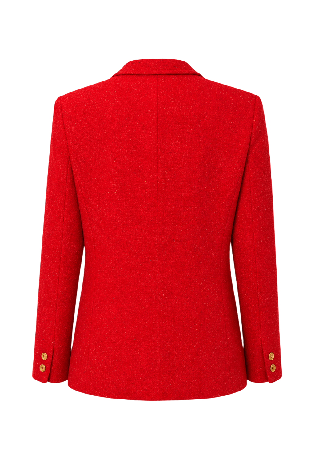 1980s Red Wool Blend Blazer - Back View