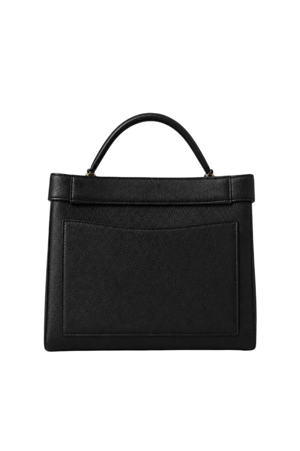 1990s Black Leather Handbag - Back View