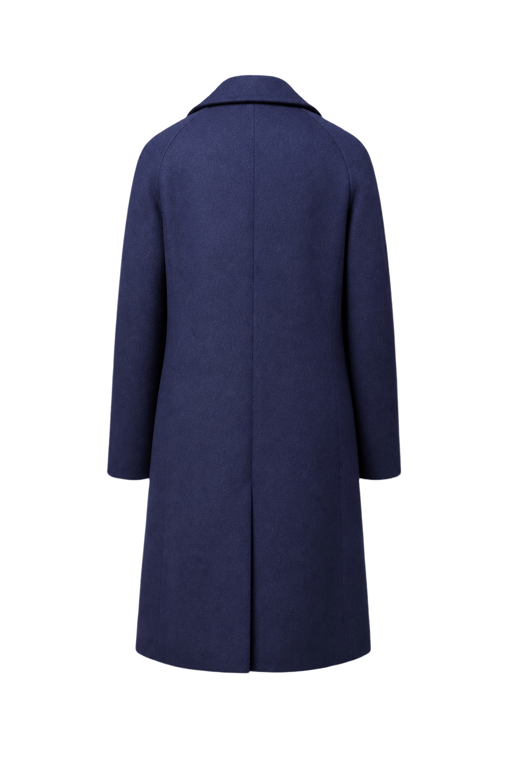 1980s Navy Blue Wool Coat - Back View
