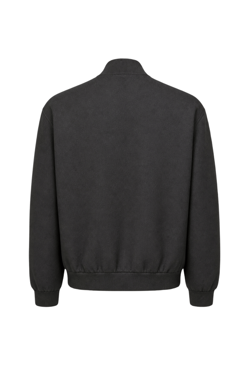 1980s Dark Gray Wool Jacket - Back View