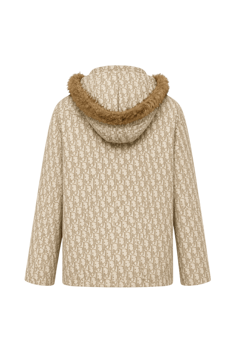 1990s Beige Cotton Blend Jacket - Back View