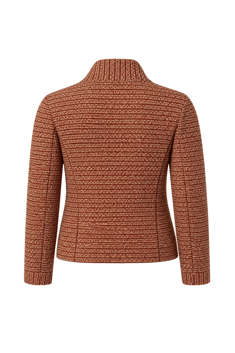 1990s Rust Red Wool Blend Jacket - Back View