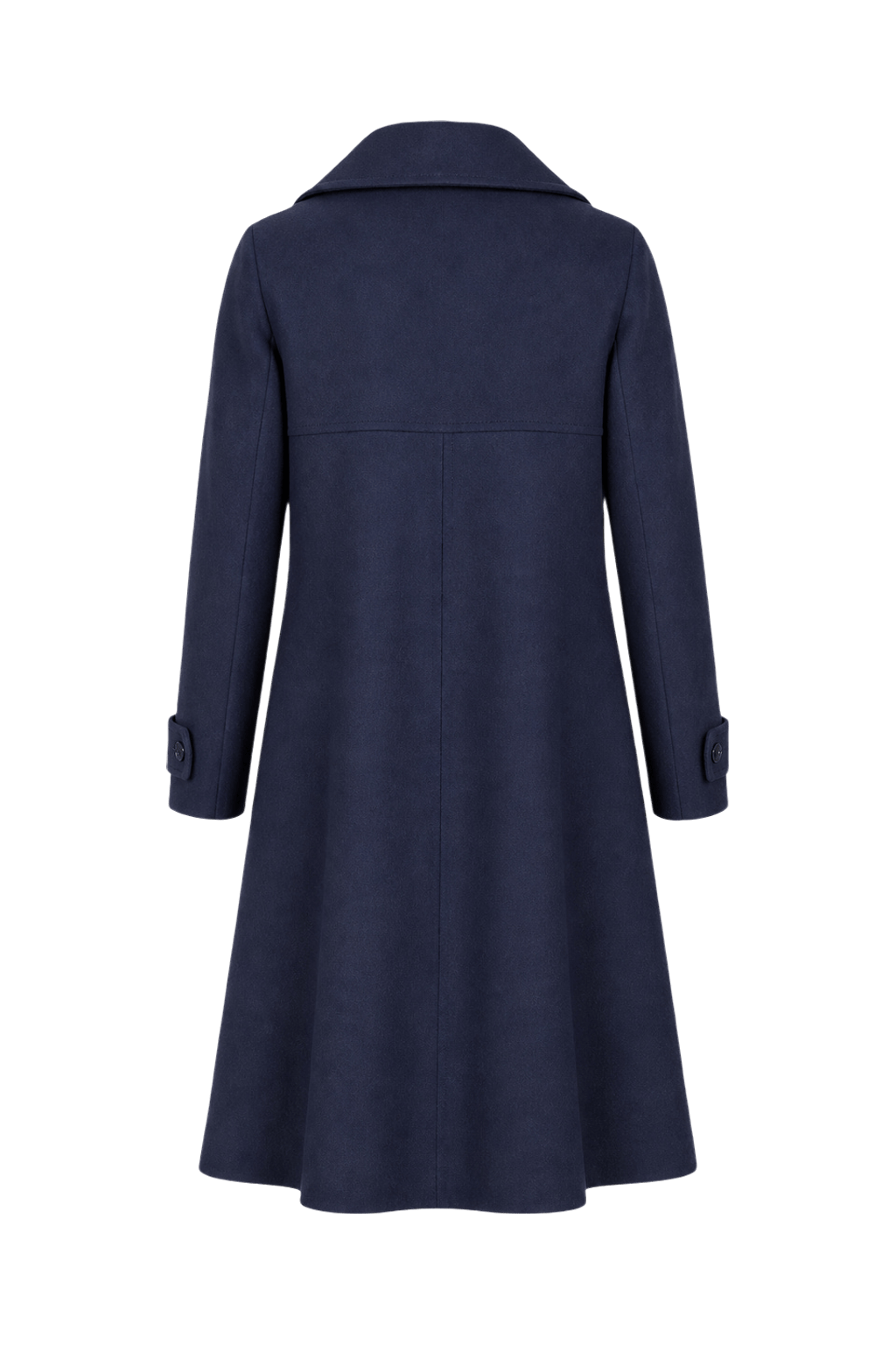 1980s Navy Blue Wool Coat - Back View