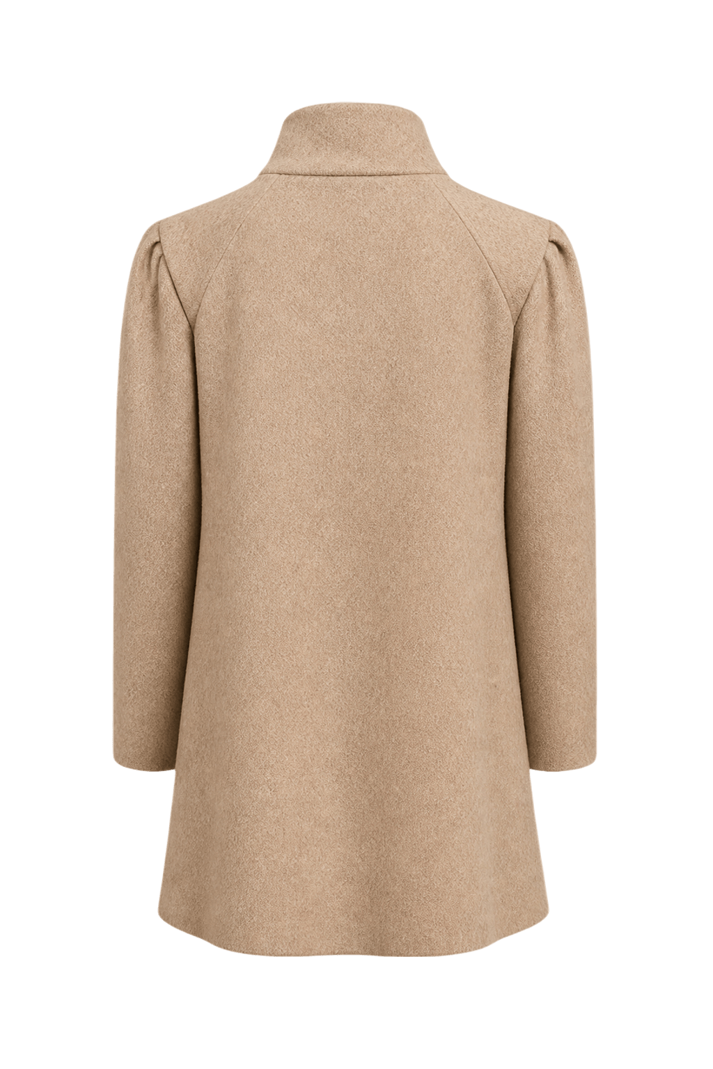 1970s Beige Wool Coat - Back View