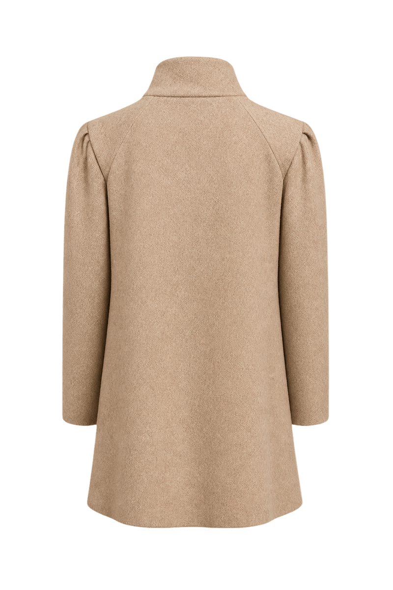 1970s Beige Wool Coat - Back View