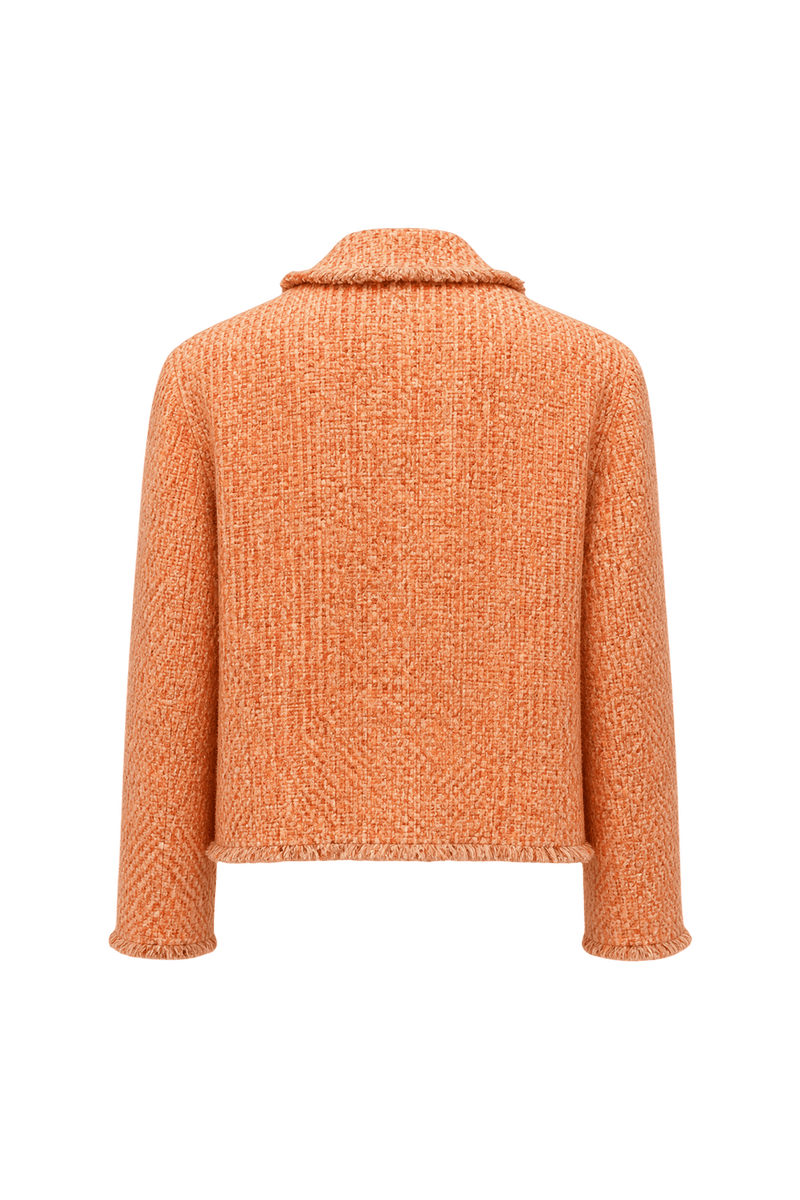 1980s Peach Tweed Jacket - Back View
