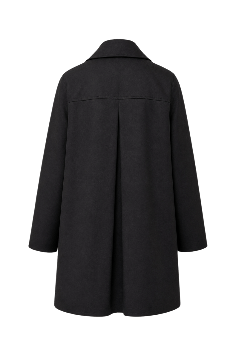 1990s Black Wool Coat - Back View