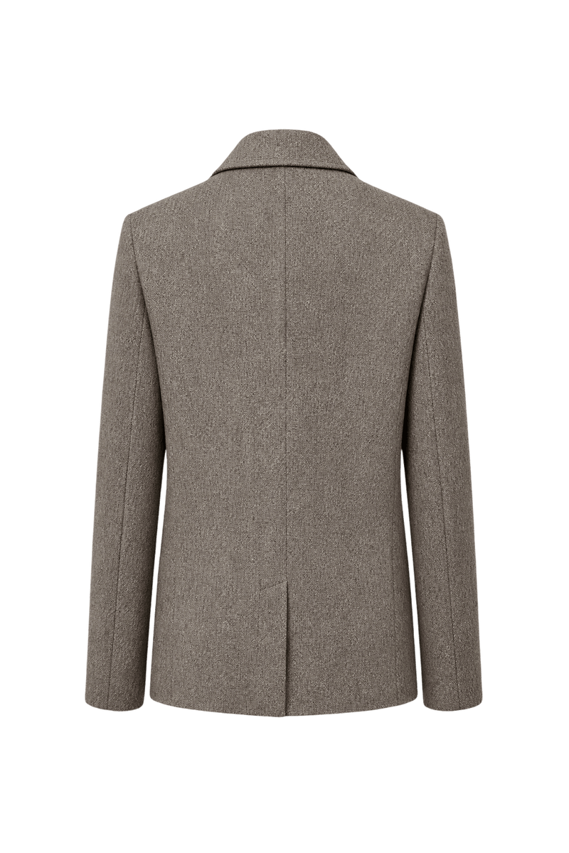 1980s Grey Wool Blazer - Back View