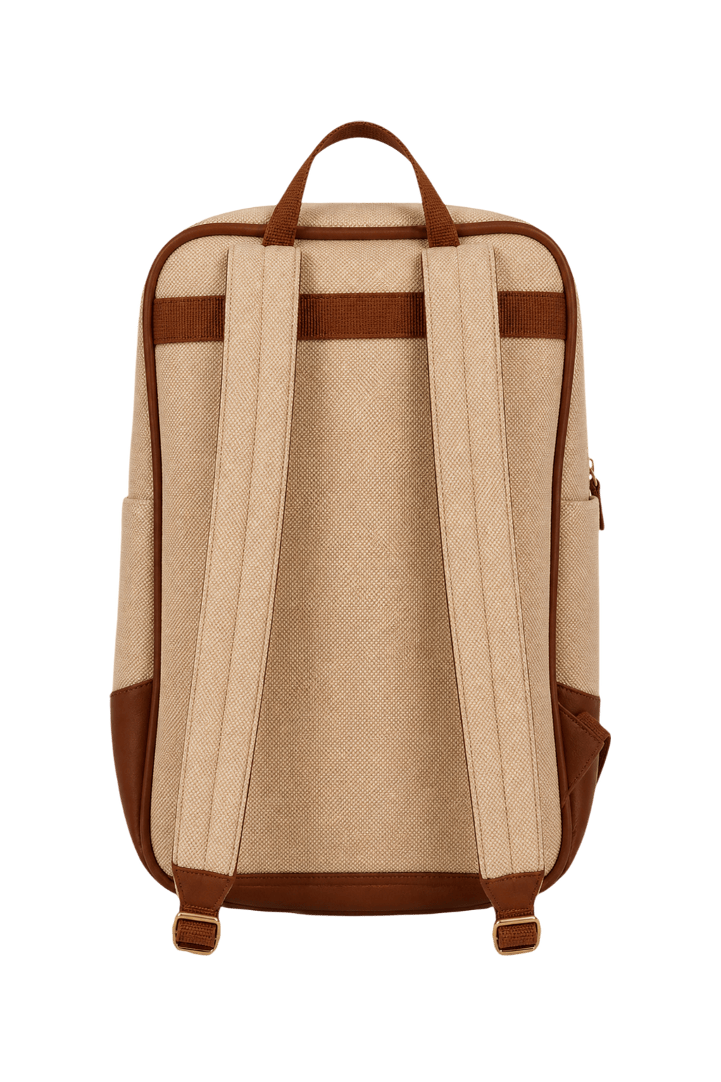 1980s Beige Canvas Backpack - Back View