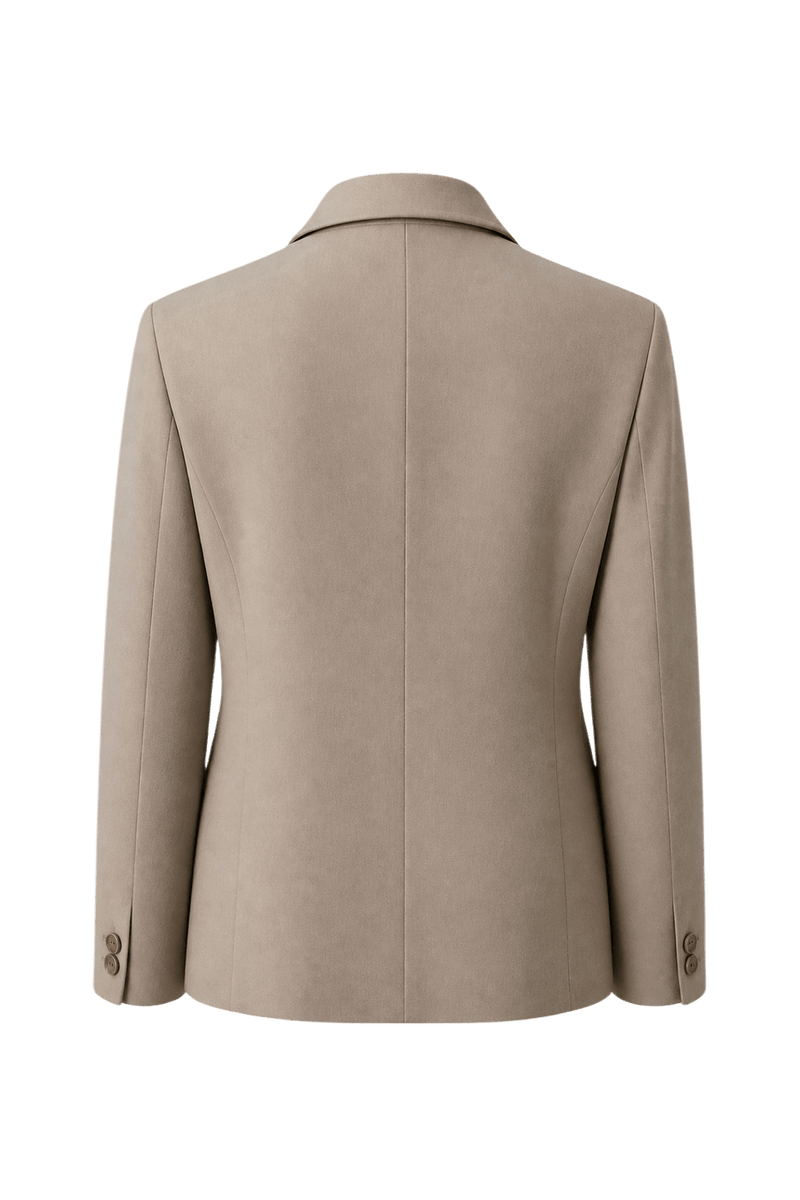 1990s Beige Wool Blend Blazer - Back View