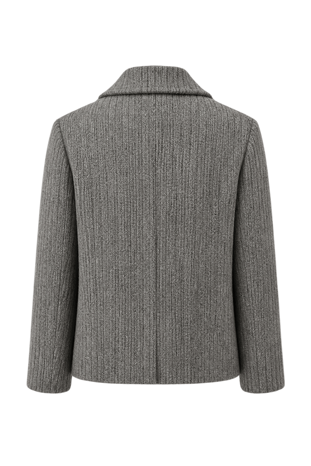 1970s Grey Wool Blend Coat - Back View