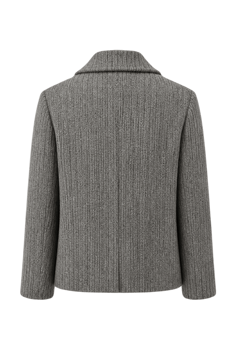 1970s Grey Wool Blend Coat - Back View